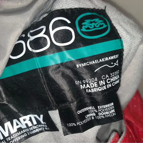 686 Red Snow  Pants White Polka Dots Smarty Lined M - Picture 3 of 14